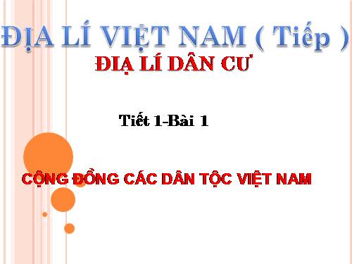 Bài 1. Cộng đồng các dân tộc Việt Nam