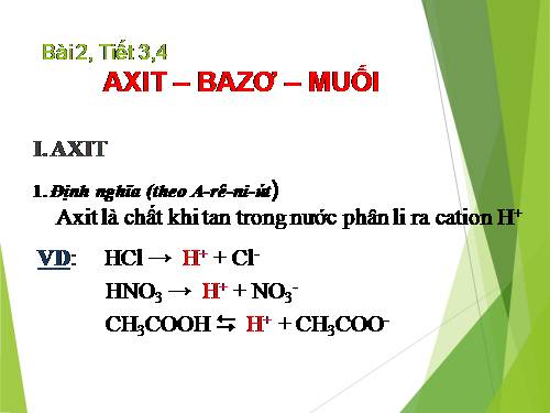 Bài 2. Axit, bazơ và muối