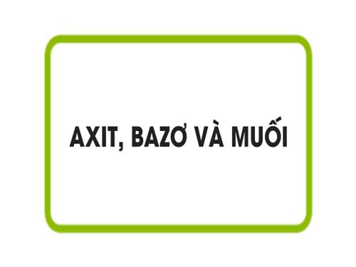 Bài 2. Axit, bazơ và muối