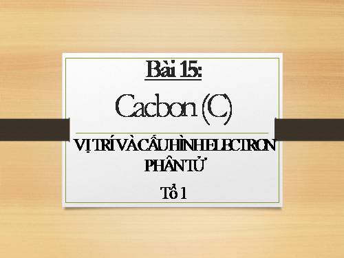 Bài 15. Cacbon