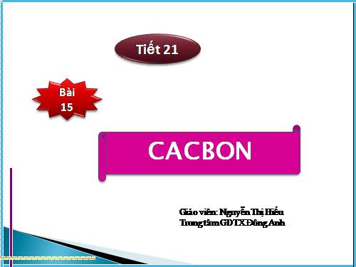 Bài 15. Cacbon