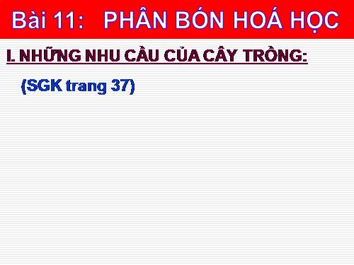 Bài 12. Phân bón hoá học