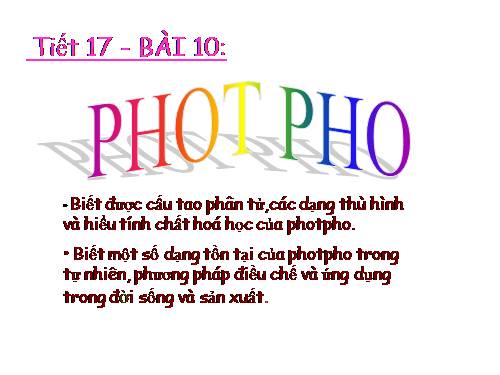 Bài 10. Photpho