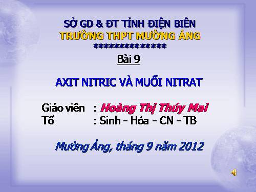 Bài 9. Axit nitric và muối nitrat