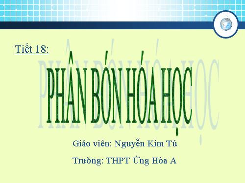 Bài 12. Phân bón hoá học