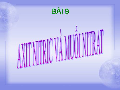 Bài 9. Axit nitric và muối nitrat