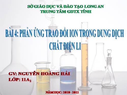 Bài 4. Phản ứng trao đổi ion trong dung dịch các chất điện li