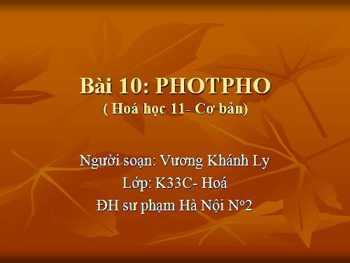 Bài 10. Photpho