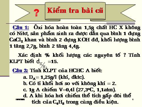 Bài 21. Công thức phân tử hợp chất hữu cơ