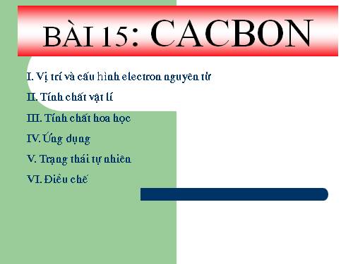 Bài 15. Cacbon