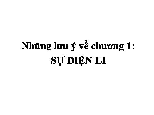 Bài 1. Sự điện li