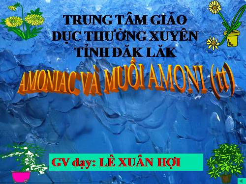 Bài 8. Amoniac và muối amoni