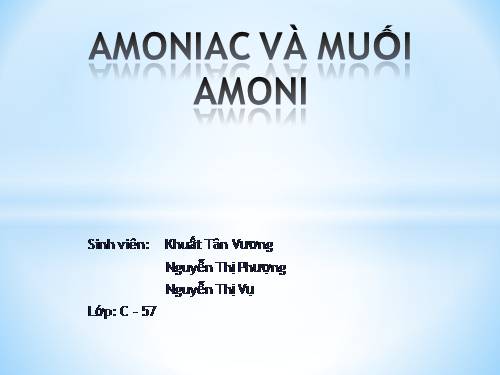 Bài 8. Amoniac và muối amoni