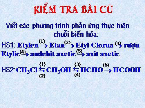 mối liên quan giữa rượu, andehit, axit cacboxylic