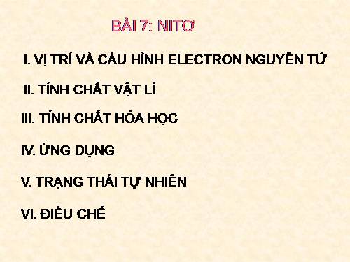 Bài 7. Nitơ