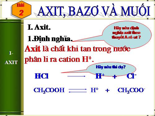 Bài 2. Axit, bazơ và muối