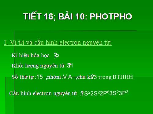 Bài 10. Photpho