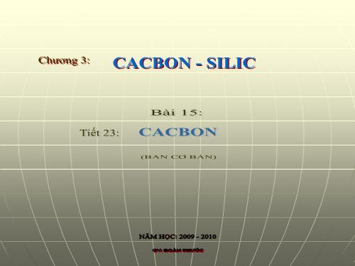 Bài 15. Cacbon