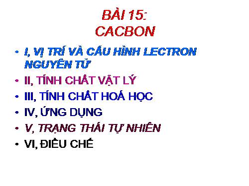 Bài 15. Cacbon