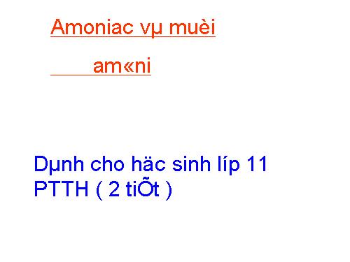 Bài 8. Amoniac và muối amoni