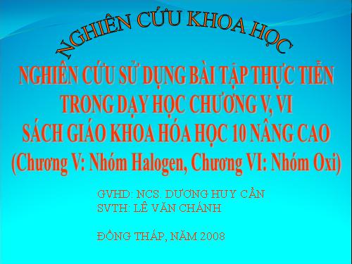 NGHIÊN CỨU KHOA HỌC LỚP 12 NÂNG CAO