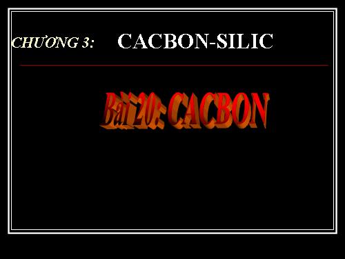 Bài 15. Cacbon