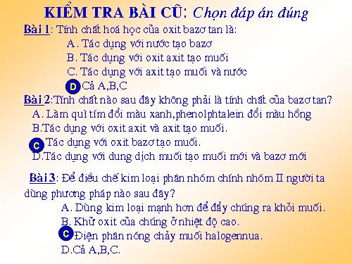 Bài 4: Một số hợp chất quan trọng của Canxi