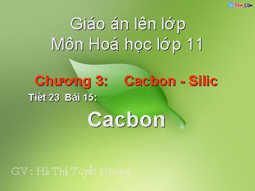 Bài 15. Cacbon