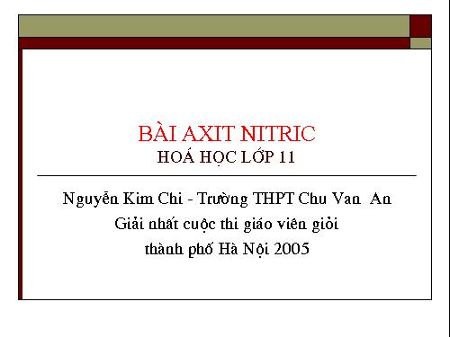 Bài 9. Axit nitric và muối nitrat