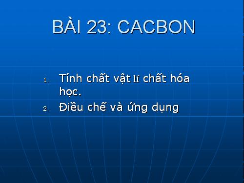 Bài 15. Cacbon