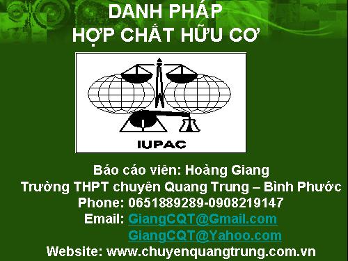 Danh pháp Hữu cơ Phần 2( Nên xem)