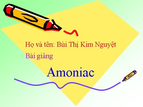 Bài 8. Amoniac và muối amoni