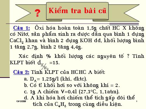 Bài 21. Công thức phân tử hợp chất hữu cơ