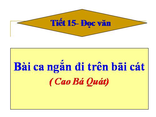 Tuần 4. Bài ca ngắn đi trên bãi cát (Sa hành đoản ca)