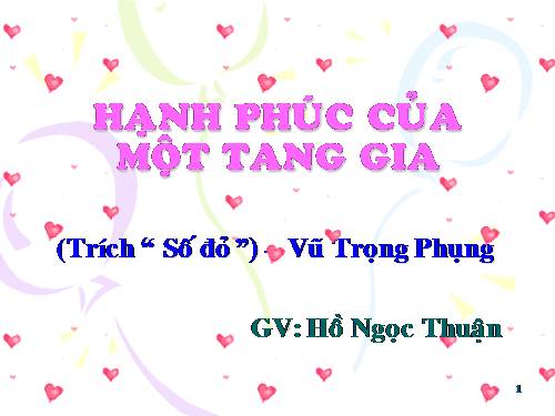 Tuần 12. Hạnh phúc của một tang gia