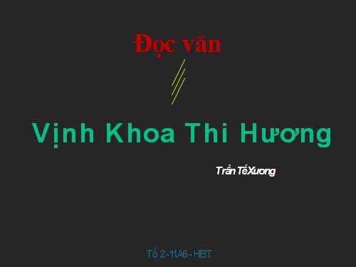 Tuần 3. Đọc thêm: Vịnh khoa thi Hương