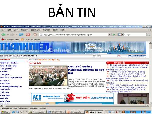 Tuần 14. Bản tin