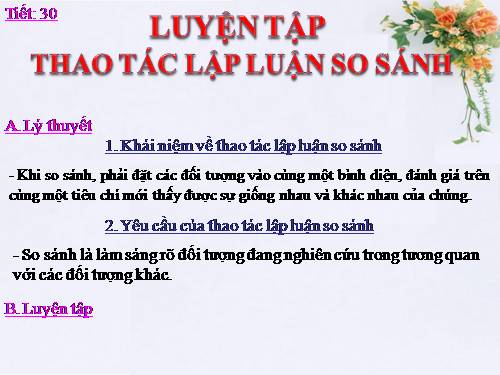 Tuần 11. Luyện tập thao tác lập luận so sánh