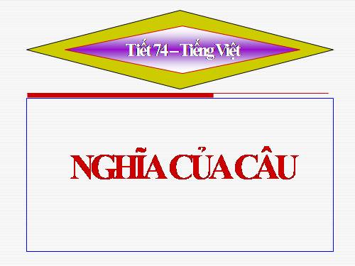 Tuần 19. Nghĩa của câu