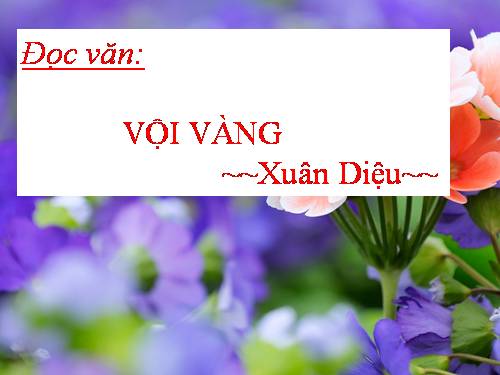 Tuần 21. Vội vàng