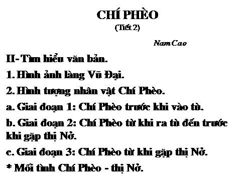 Tuần 14. Chí Phèo (tiếp theo)