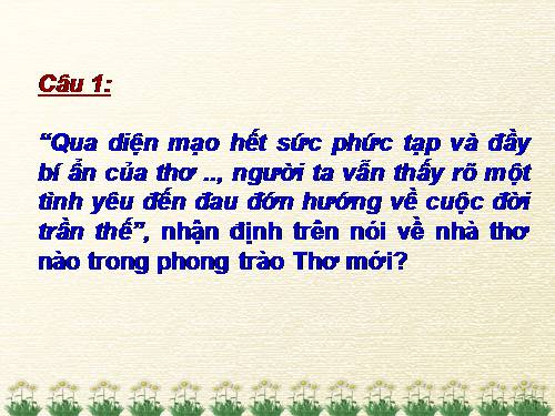 ô chữ văn học hay về thơ mới