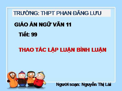 Tuần 27. Thao tác lập luận bình luận