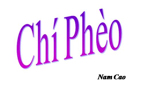 Tuần 13. Chí Phèo