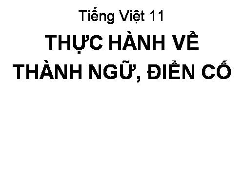 Tuần 6. Thực hành về thành ngữ, điển cố