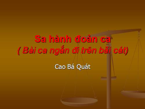 Tuần 4. Bài ca ngắn đi trên bãi cát (Sa hành đoản ca)