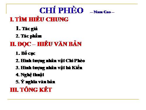 Tuần 13. Chí Phèo