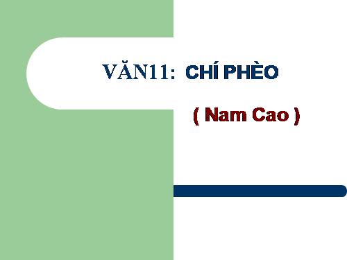 Tuần 13. Chí Phèo