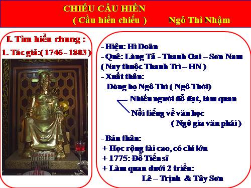 Tuần 7. Chiếu cầu hiền (Cầu hiền chiếu)