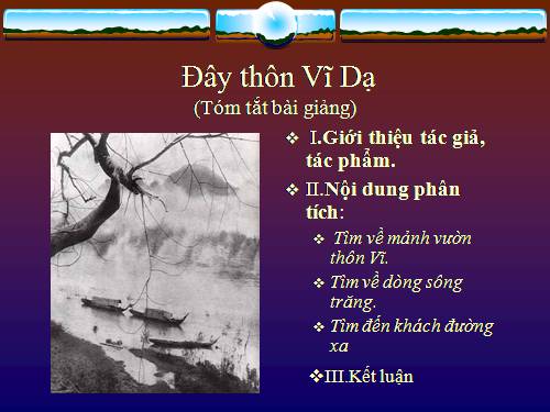 Tuần 23. Đây thôn Vĩ Dạ